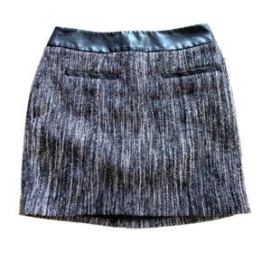 CALVIN KLEIN Wool Mini Skirt Black White 2